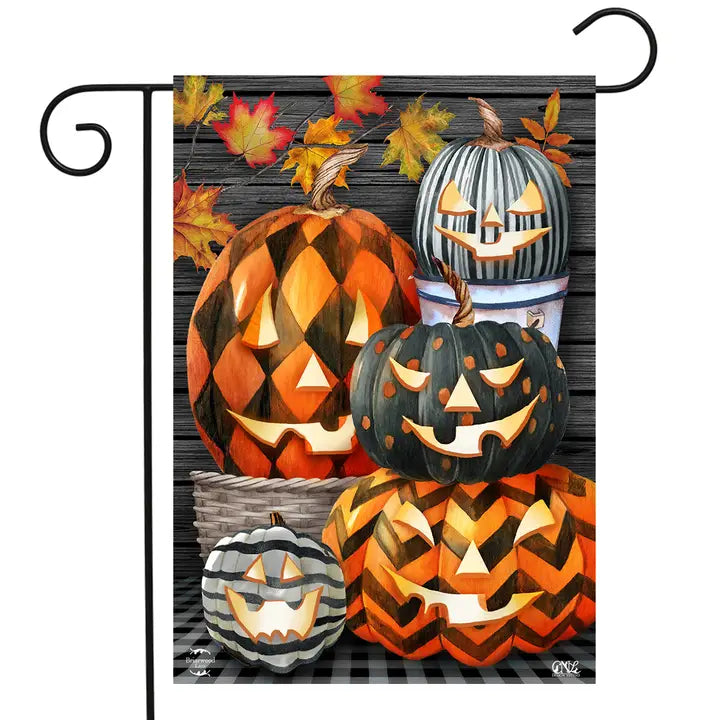Briarwood Lane Patterned Jack-O-Lanterns Halloween Garden Flag