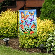Load image into Gallery viewer, Briarwood Lane Butterflies and Poppies Welcome Garden Flag