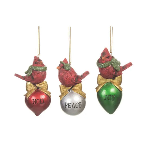 Cardinal Bauble Resin Ornaments