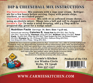 Carmie's Kitchen Bleu Cheese, Bacon & Tomato Dip Mix