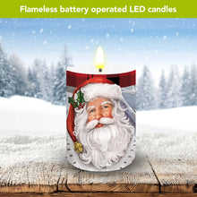 Load image into Gallery viewer, Briarwood Lane Checkered Santa LED Flameless Candle