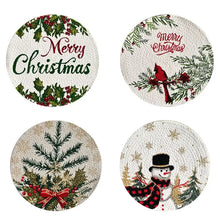 Load image into Gallery viewer, Christmas Cotton Braided 14-Inch Round Placemat