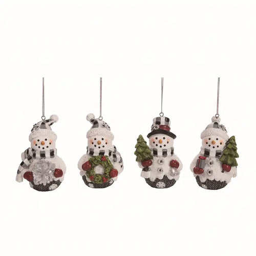 Mini Plaid Snowman Ornaments