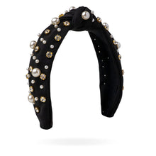 Load image into Gallery viewer, Crush Pull it Together Rhinestone &amp; Pearl Knotted Headband