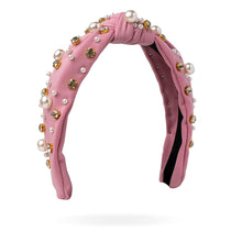 Load image into Gallery viewer, Crush Pull it Together Rhinestone &amp; Pearl Knotted Headband