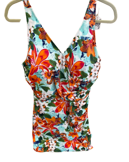 Denim & Co V-neck Wrap Front Swim Dress