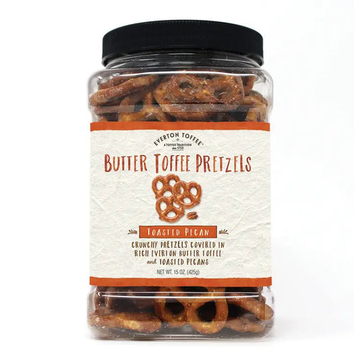 Everton Toffee Toasted Pecan Butter Toffee Pretzels 15oz. Jar