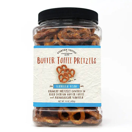 Everton Toffee Vanilla Bean Butter Toffee Pretzels 15oz. Jar