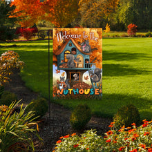Load image into Gallery viewer, Briarwood Lane Fall Welcome to the Nuthouse Garden Flag