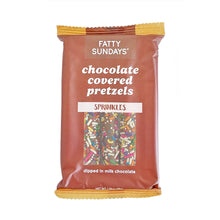 Load image into Gallery viewer, Fatty Sundays Sprinkles Chocolate Covered Pretzels