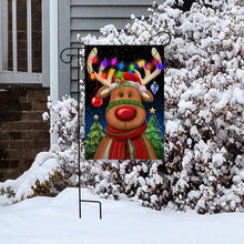 Load image into Gallery viewer, Briarwood Lane Festive Reindeer Christmas Garden Flag