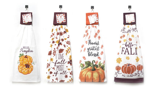 Fall Tie Button Kitchen Towels