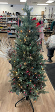 Load image into Gallery viewer, Bethlehem Lights 5' Blue Spruce Slim w/ Multi-colored Incandescent Lights