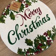 Load image into Gallery viewer, Christmas Cotton Braided 14-Inch Round Placemat