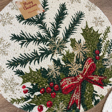 Load image into Gallery viewer, Christmas Cotton Braided 14-Inch Round Placemat