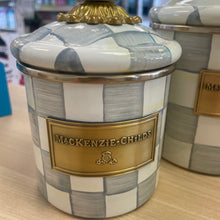 Load image into Gallery viewer, MacKenzie-Childs Set of 3 Sterling Check Enamel Canisters (Mini, Demi &amp; Small)