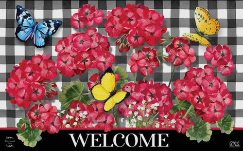 Briarwood Lane Checkered Geraniums Welcome 18