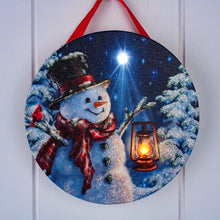 Load image into Gallery viewer, Enchanted Snowman LED Canvas Picture Ornament