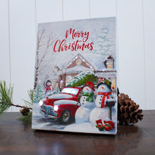 Load image into Gallery viewer, Coming Home For Christmas 6x8 Lighted Tabletop Canvas Picture