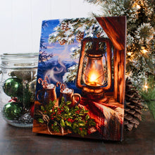 Load image into Gallery viewer, Hot Cocoa 6x8 Lighted Tabletop Canvas Picture