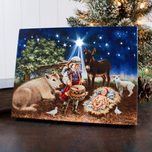 Load image into Gallery viewer, Little Drummer Boy 8x6 Lighted Tabletop Canvas Picture
