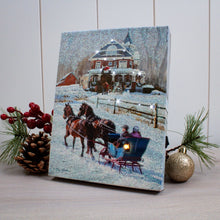 Load image into Gallery viewer, Sleigh Ride 6x8 Lighted Tabletop Canvas Picture