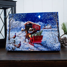 Load image into Gallery viewer, Starry Winter Night 8x6 Lighted Tabletop Canvas Picture