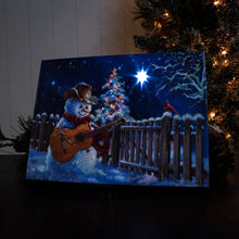 Load image into Gallery viewer, Guitar Snowman 8x6 Lighted Tabletop Canvas Picture