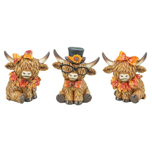 Harvest Mini Highland Cow Figurine