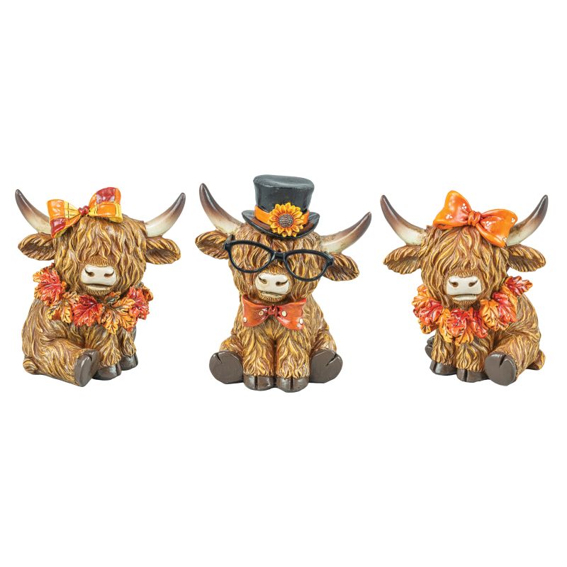 Harvest Mini Highland Cow Figurine