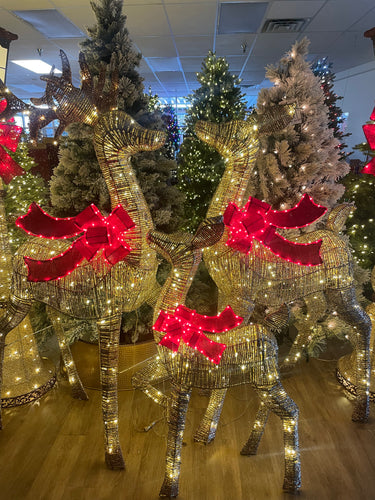 Set of 3 Illuminated Twinkling Indoor/Outdoor Deer Family