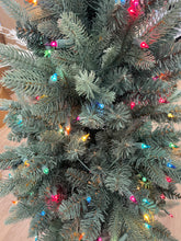 Load image into Gallery viewer, Bethlehem Lights 5' Blue Spruce Slim w/ Multi-colored Incandescent Lights