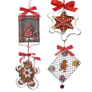 Kurt Adler 4" Gingerbread Cookie Tray & Cutter Ornament