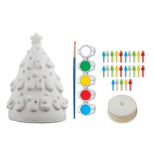 Load image into Gallery viewer, Light-Up Christmas Tree 6" Plaster Paint Kit