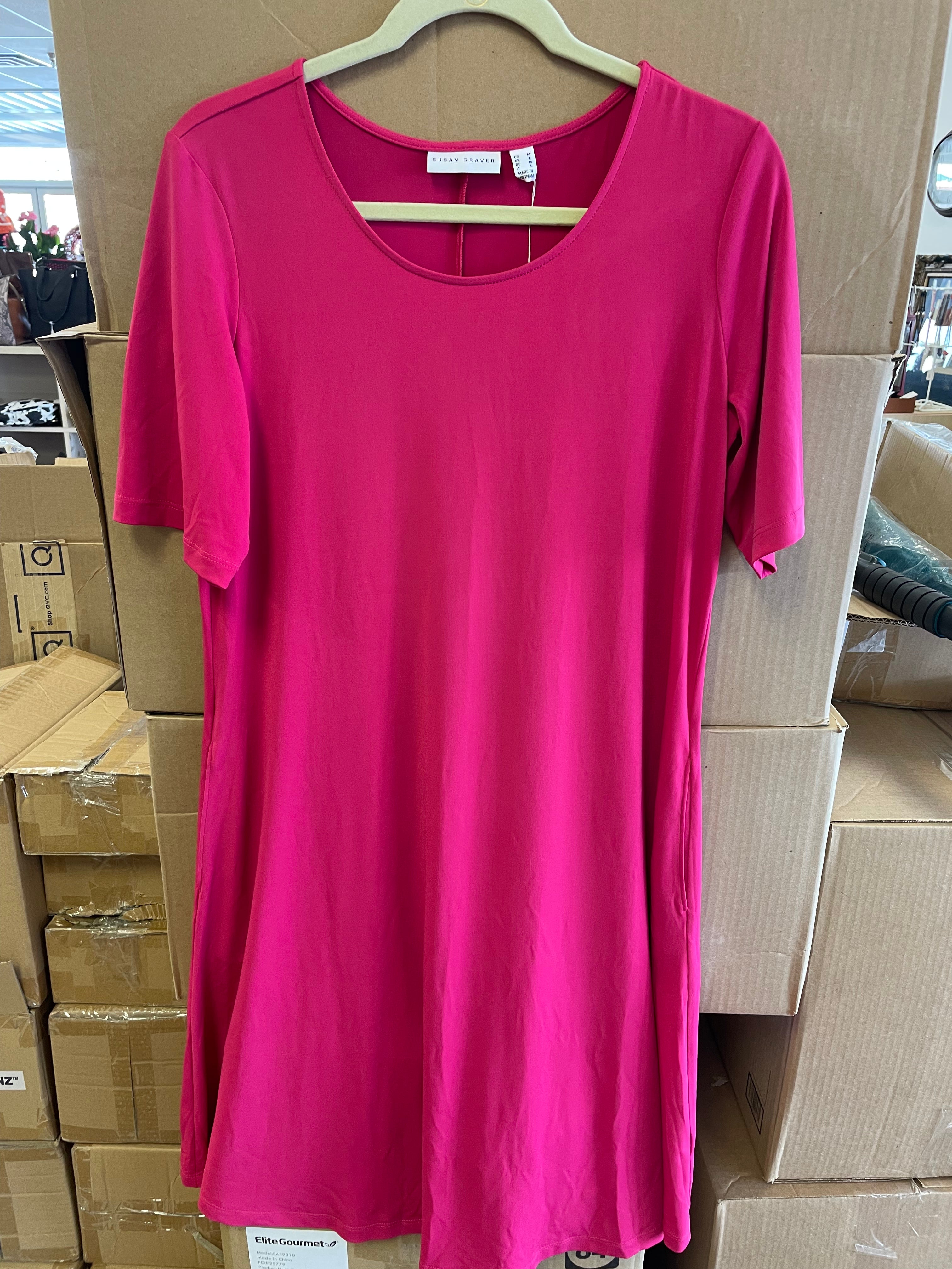 qvc t shirt dresses EUC Women's QVC A399059 G.I.L.I. Petite Printed Blue Tie-Dye T-Shirt Dress  Sz SP