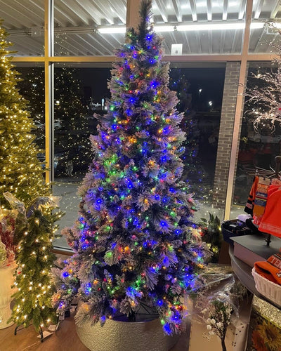7.5’ Flocked Glitter Micro Radiant Color-changing Tree w/ 1150 LED Lights