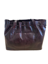 Load image into Gallery viewer, Patricia Nash Plum Leather Drawstring Witney Tote