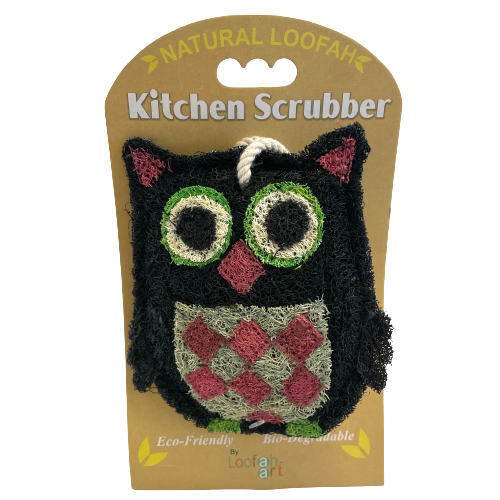 Loofah-Art Black Owl Loofah Scrubber