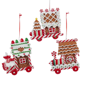 Kurt Adler 4" Claydough Gingerbread Train Flatlay Ornament