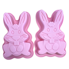 Load image into Gallery viewer, Temp-tations Set of 2 Pink Silicone Easter Bunny Molds