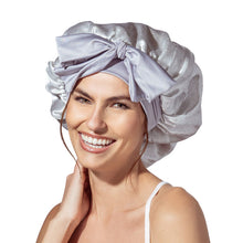 Load image into Gallery viewer, Lemon Lavender Snooze Control Satin Sleep Bonnet