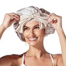 Load image into Gallery viewer, Lemon Lavender Snooze Control Satin Sleep Bonnet