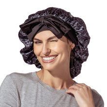 Load image into Gallery viewer, Lemon Lavender Snooze Control Satin Sleep Bonnet