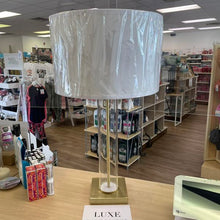 Load image into Gallery viewer, Luxe by Rachel Zoe Clear Glass Table Lamp w/ Gold Accents