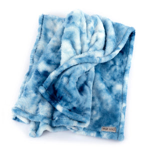 Muk Luks Super Soft 50" x 60" Blue Tie Dye Throw Blanket