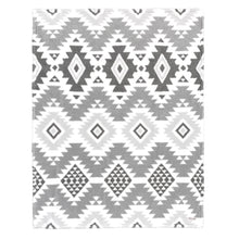 Load image into Gallery viewer, Muk Luks 50&quot; x 60&quot; Fluffy Sherpa Grey Geo Pattern Throw Blanket