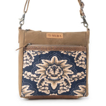 Load image into Gallery viewer, Myra Bag Crestbloom Vintage Navy Printed Crossbody Bag
