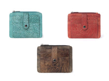 Load image into Gallery viewer, Myra Bag Driftwood Cove Embossed Leather Credit Card Holder