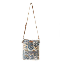 Load image into Gallery viewer, Myra Bag Loom Indigo Vintage Tapestry Fringe Crossbody Bag