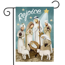 Load image into Gallery viewer, Briarwood Lane Rejoice Nativity Garden Flag